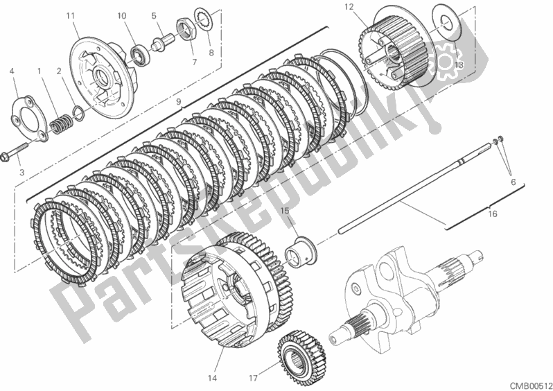 All parts for the Clutch of the Ducati Multistrada 1260 S ABS 2018